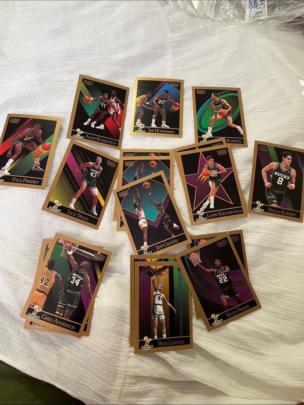 NBA Player Trading Cards with Gold Borders and Black Backgrounds